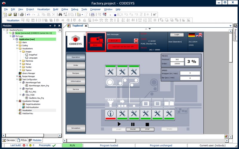 Interface Homem-Máquina do CODESYS